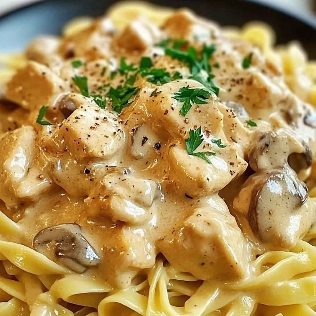 Crockpot Engelshähnchen mit cremiger Sauce auf Engelshaarpasta