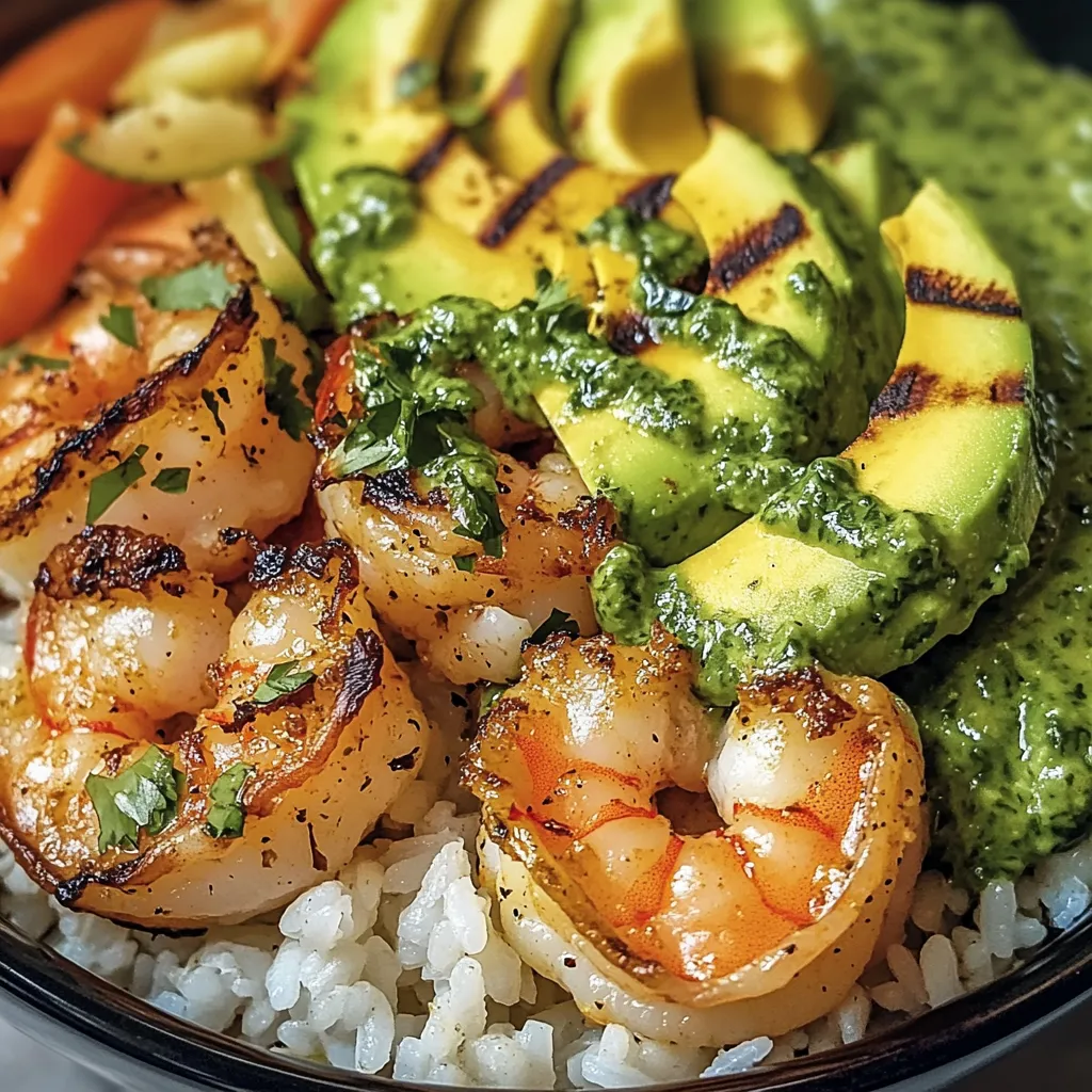 Feurige Garnelen-Avocado-Bowls mit Koriander-Limetten-Creme2