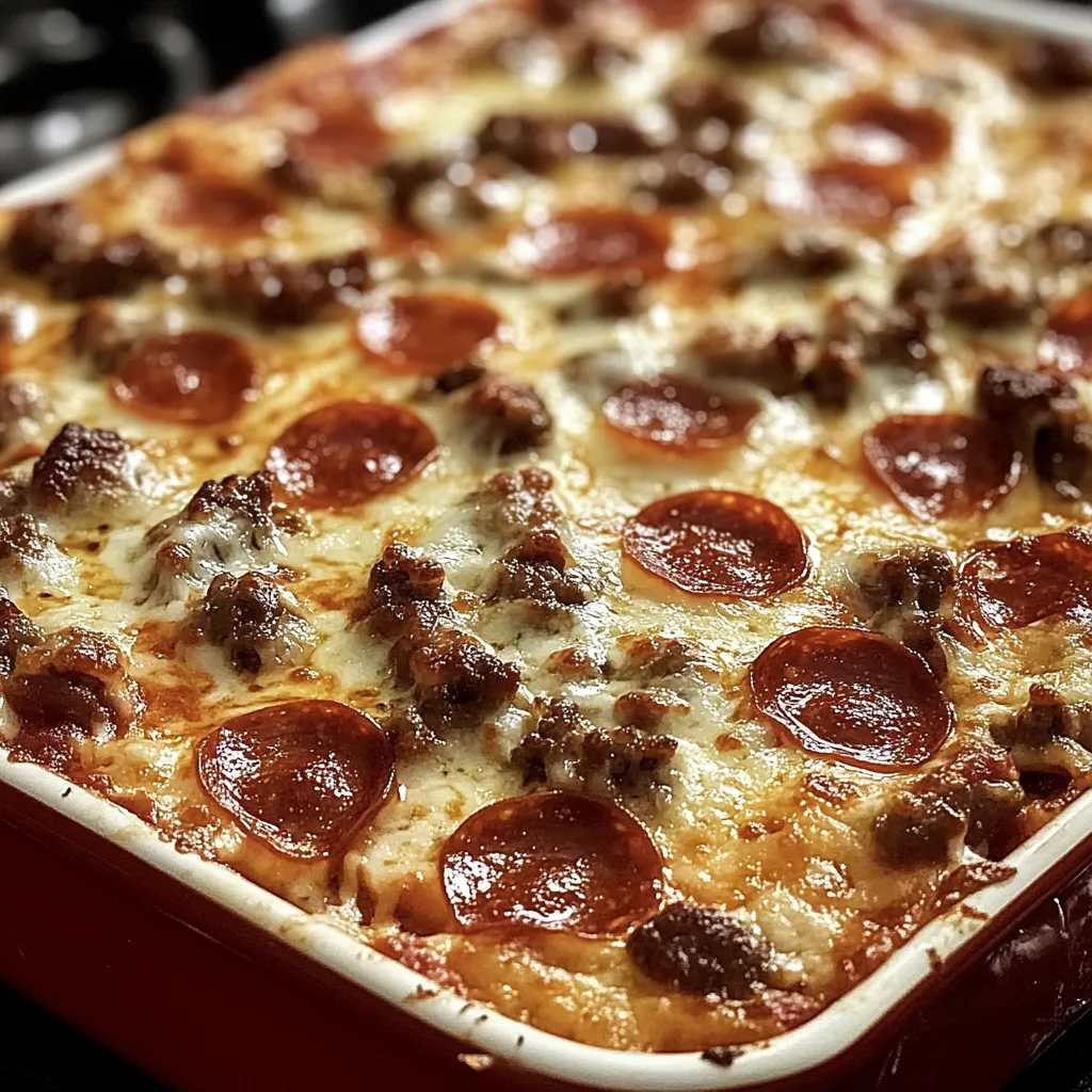 Pizza-Auflauf “Fleischverliebt” mit Käsekruste deluxe