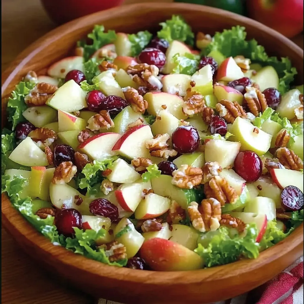 Knackiger Apfel-Nuss-Salat mit Cranberry-Kick