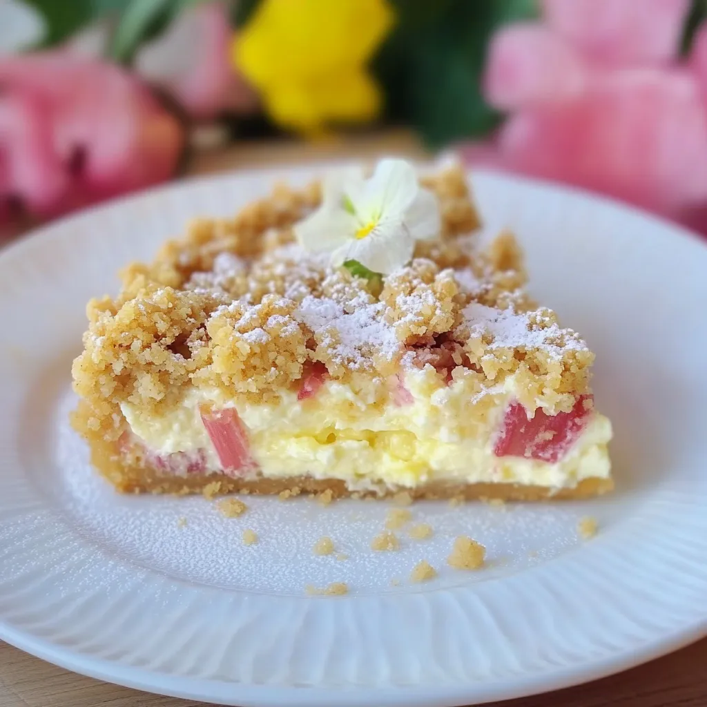 Rhabarber-Quarkkuchen mit Streuseln