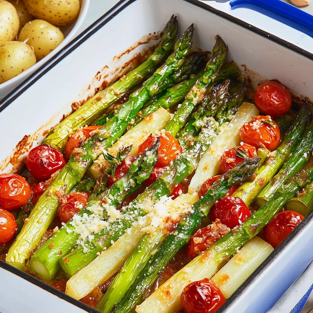 Grüner Spargel im Backofen