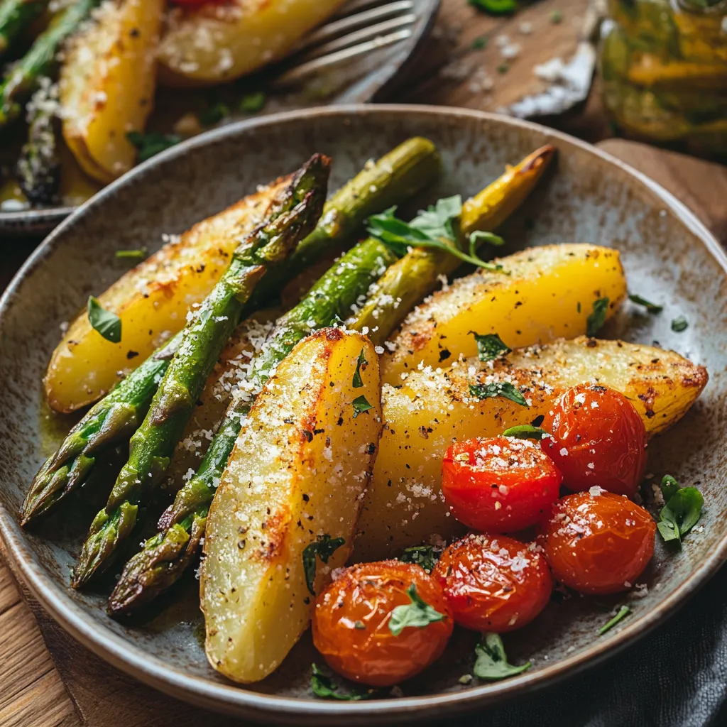 Grüner Spargel im Backofen
