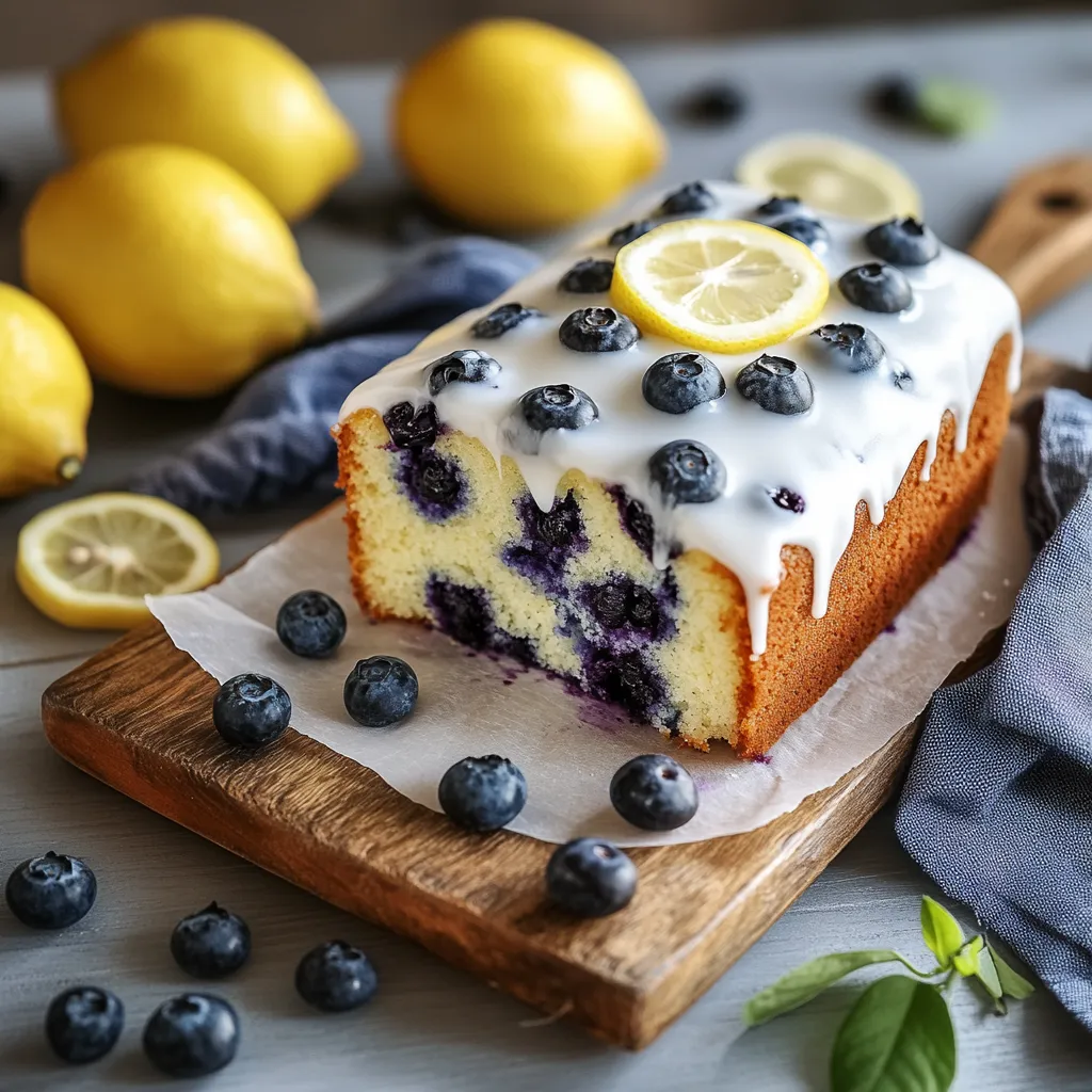 Leichter Joghurtkuchen mit Blaubeeren und Zitrone