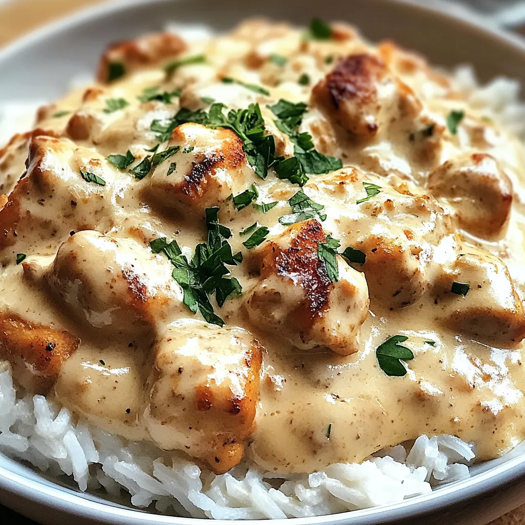 Cremiges Hähnchen mit Reis – Zart umhüllt in feiner Sauce 2