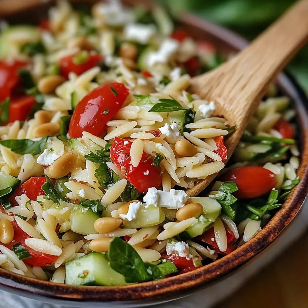 Orzo-Salat mit Rucola und Pinienkernen