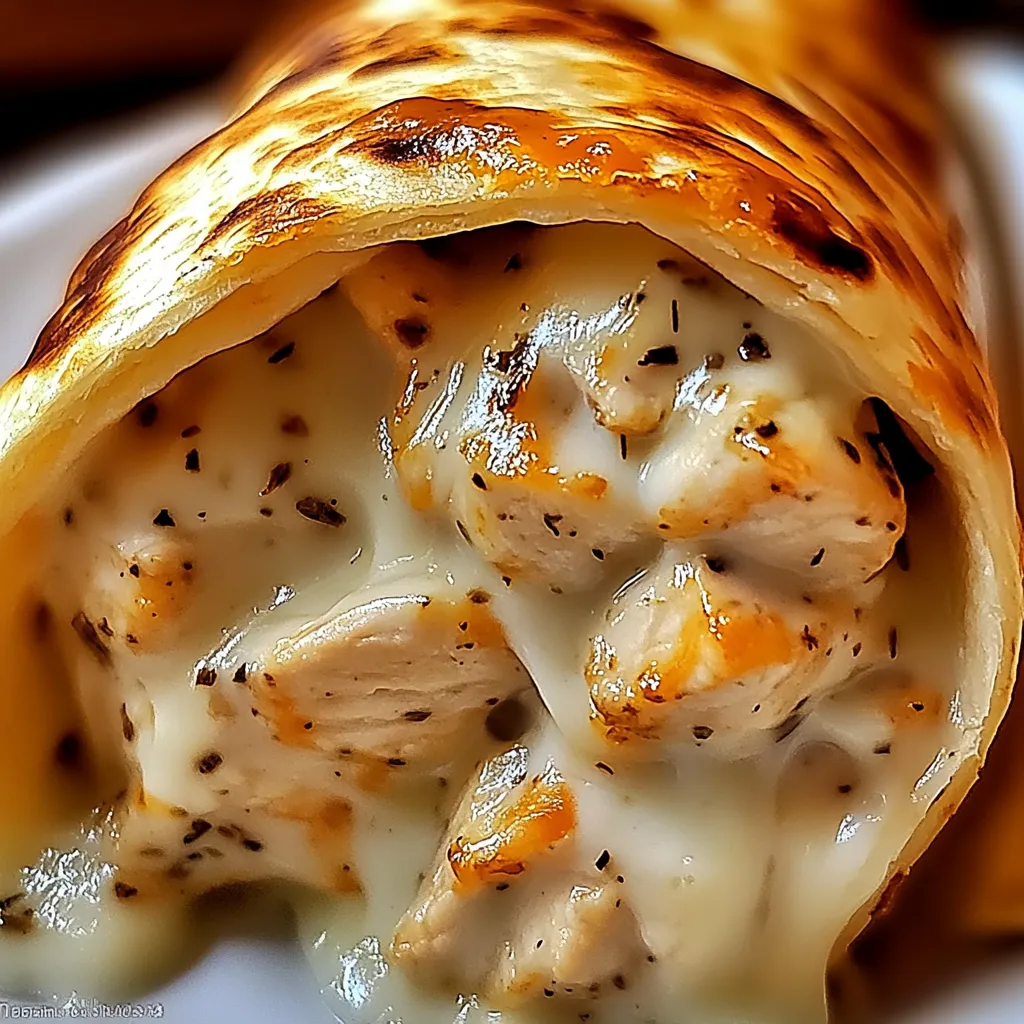 Cremige Knoblauch-Hähnchen-Wraps