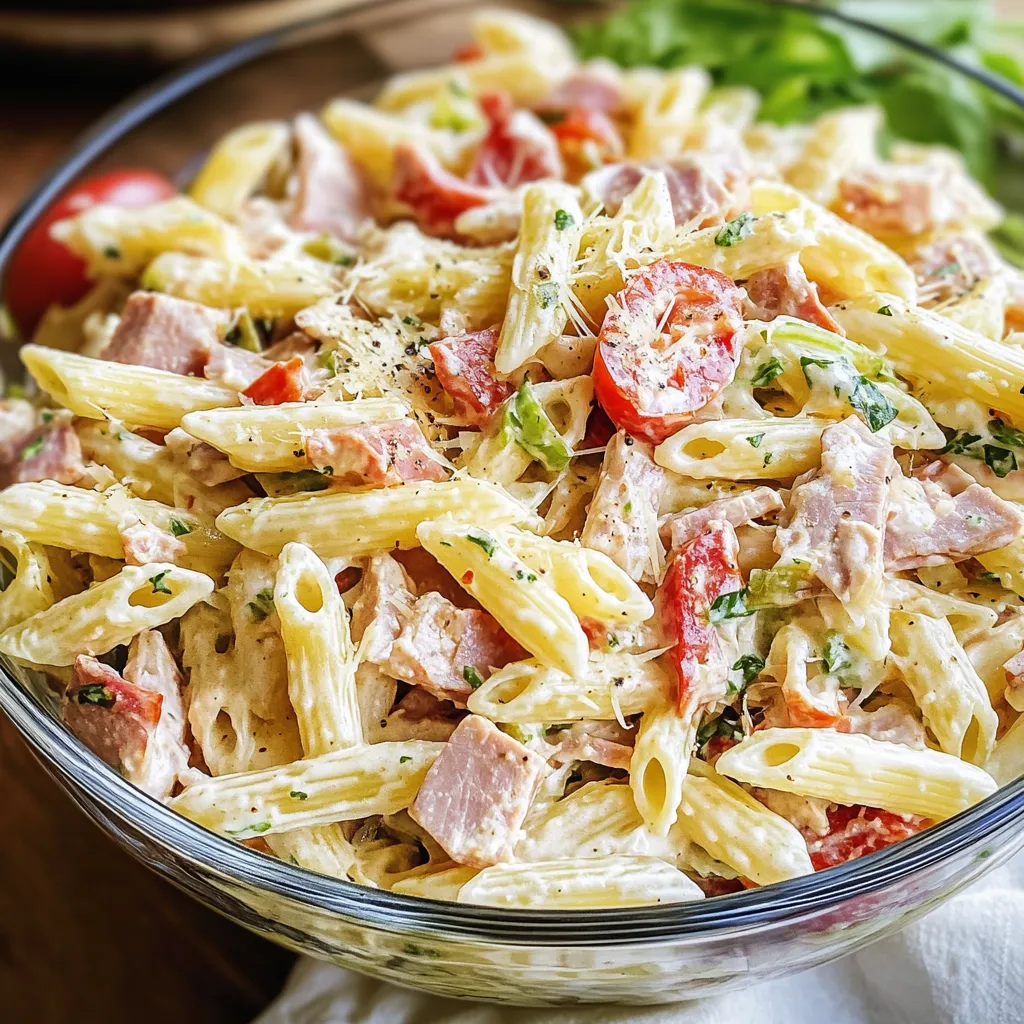 Herzhafter Italienischer Grinder-Nudelsalat mit Chicken Ham & Provolone