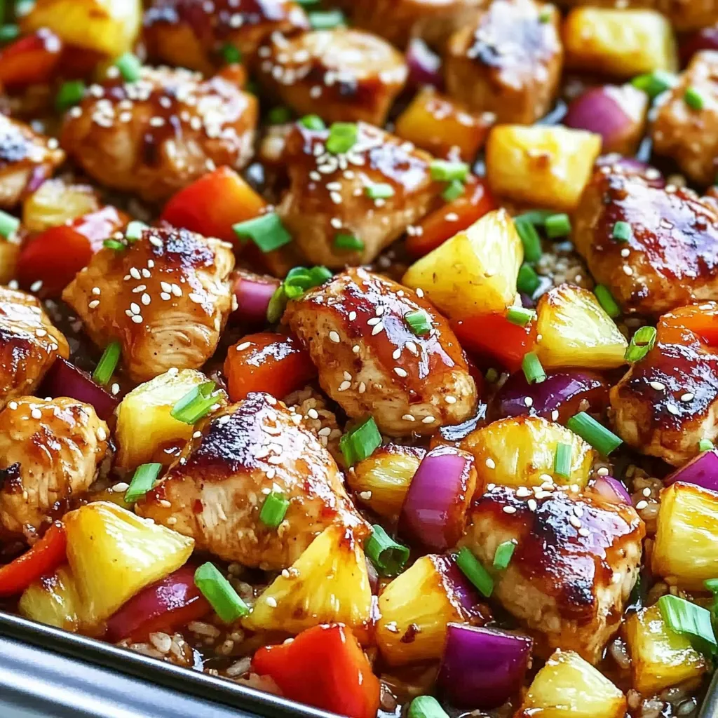 Hawaiian Blechhähnchen mit Ananas & Paprika