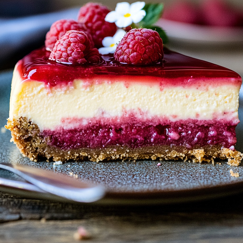 Rhubarb cheesecake with a crispy base