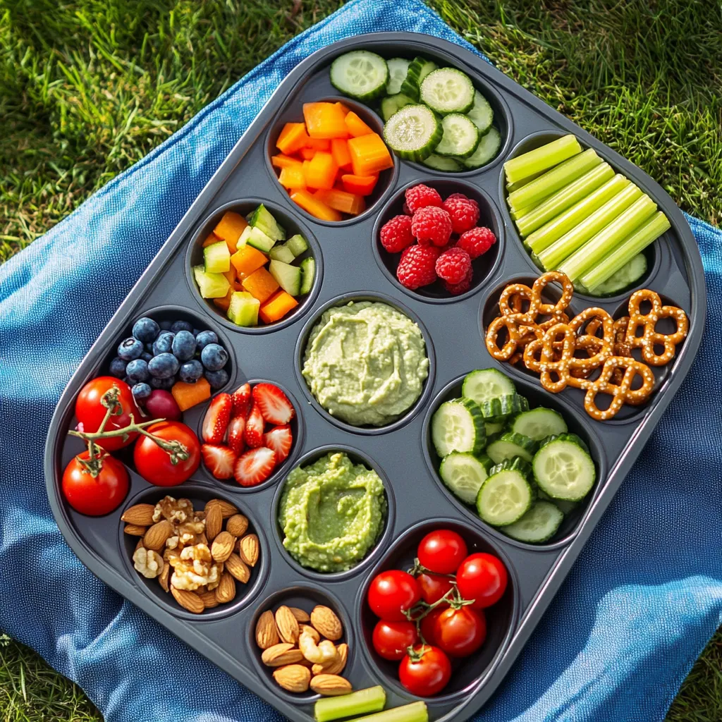 colorful picnic snacks
