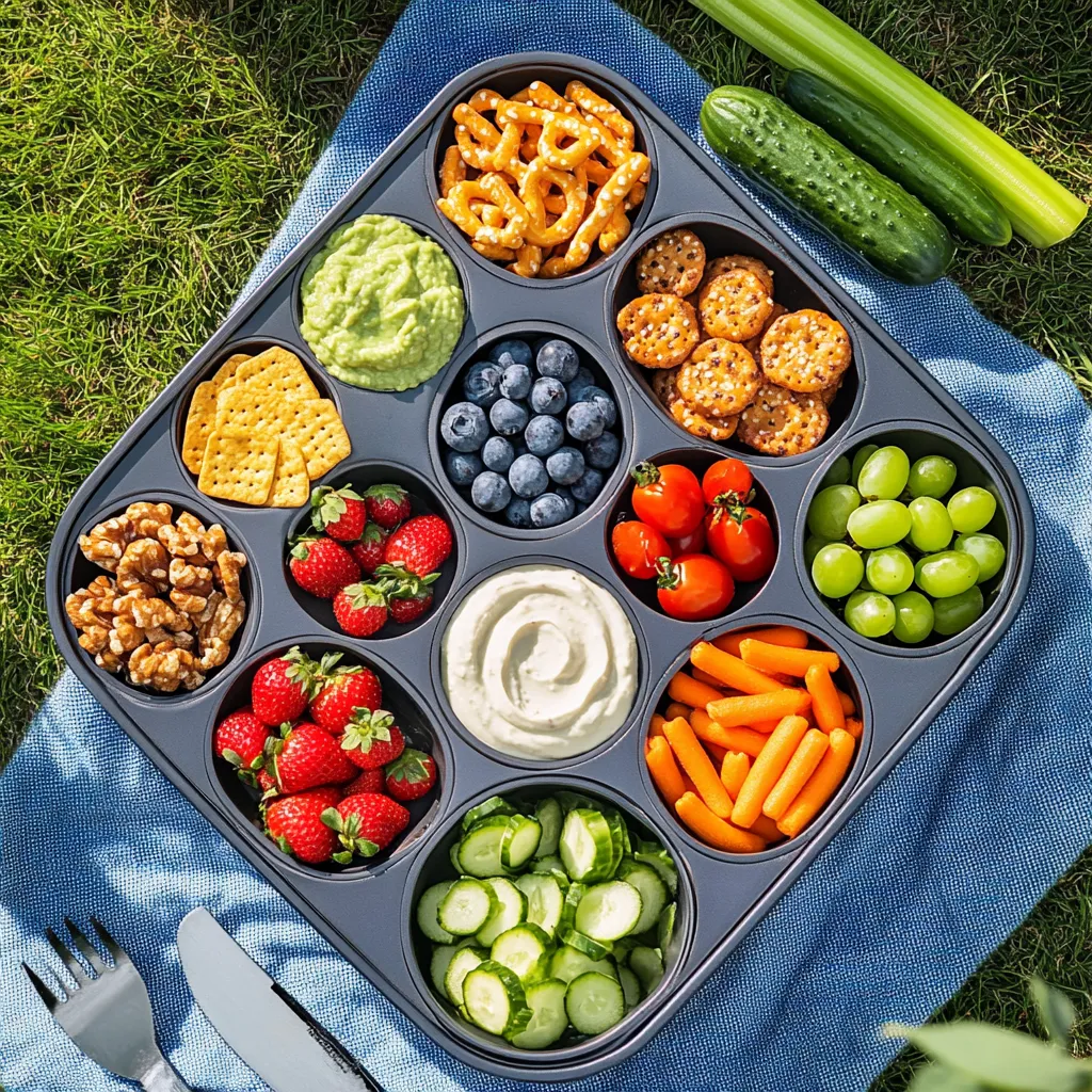 colorful picnic snacks