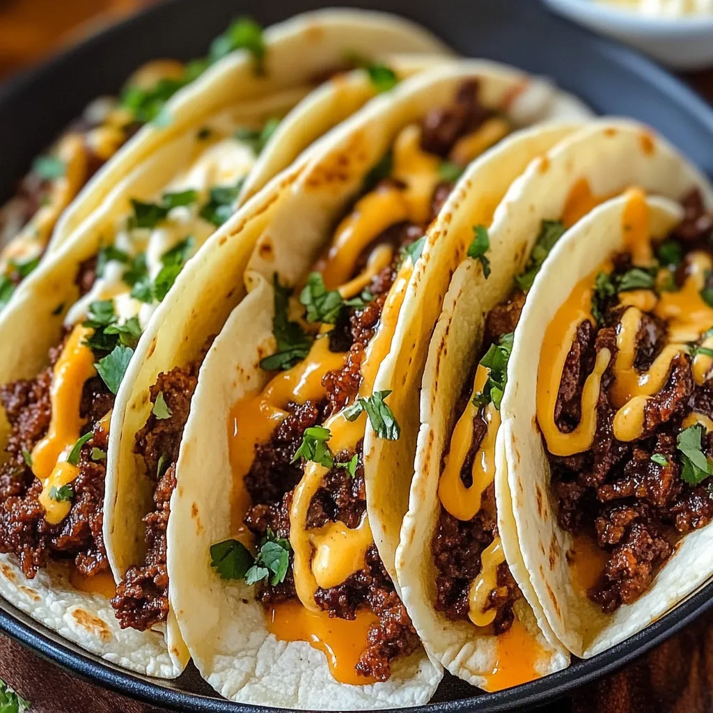 Knoblauch-Butter-Honig-BBQ-Rindfleisch-Tacos