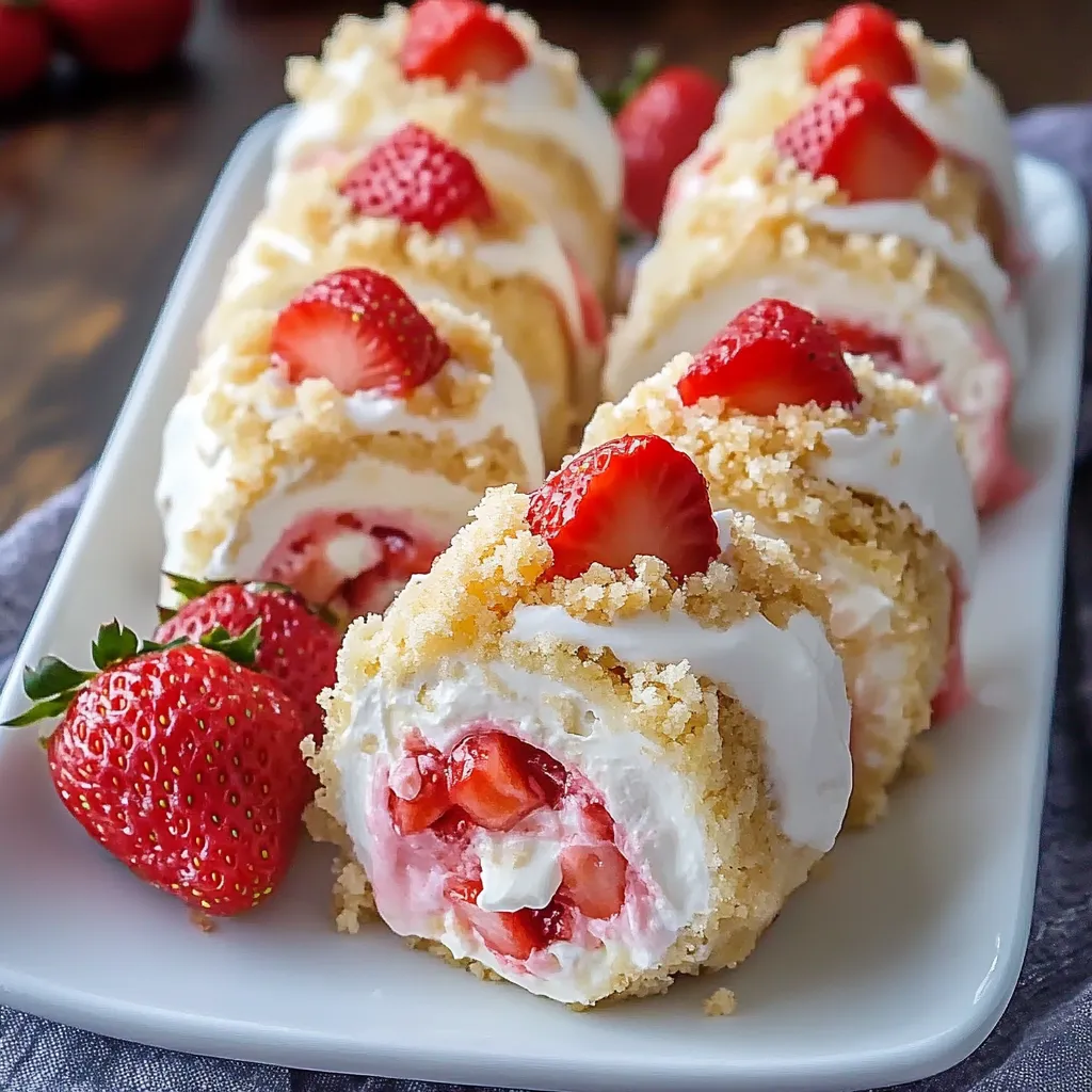 Süße Erdbeer-Shortcake-Cheesecake-Röllchen