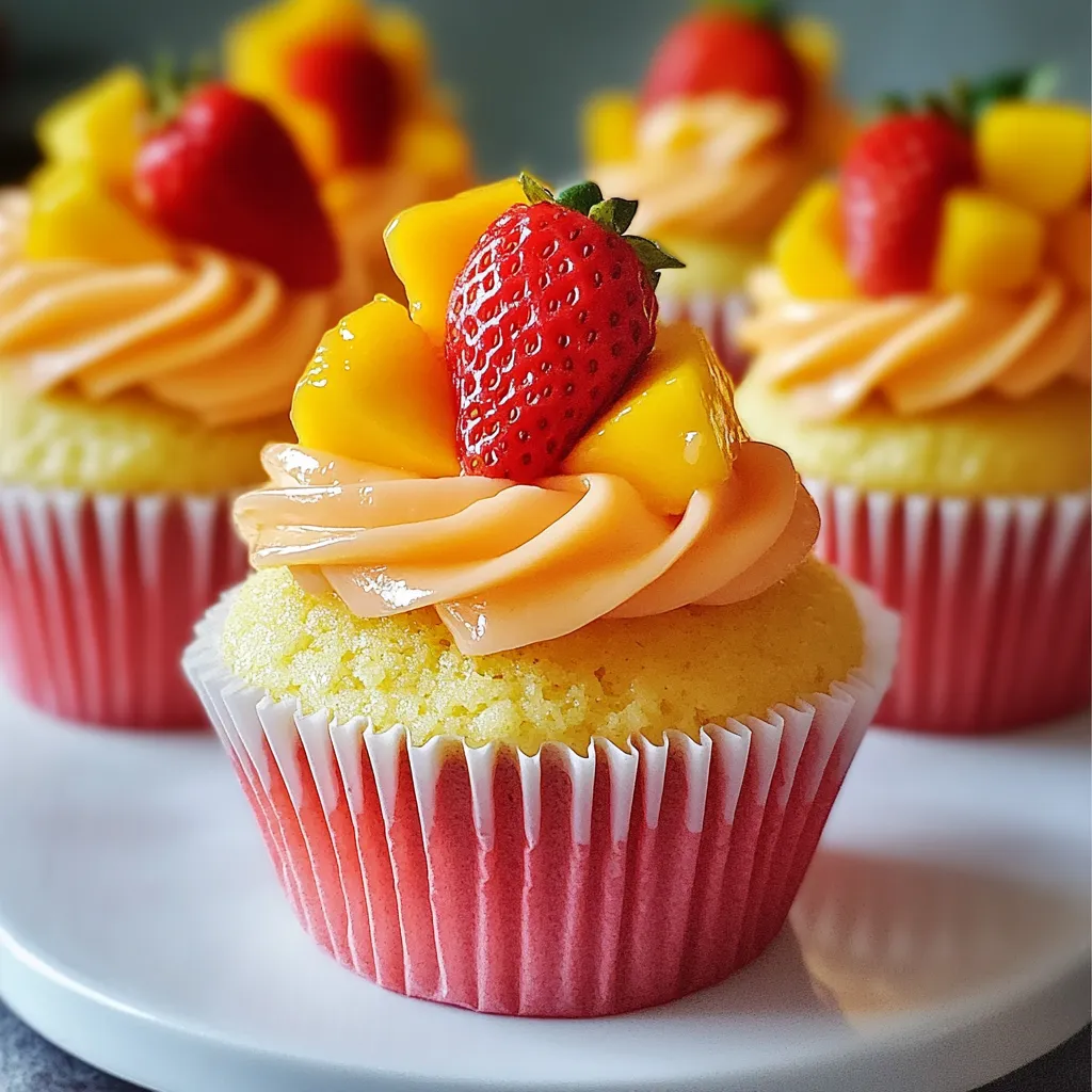 Erdbeer-Mango-Cupcakes