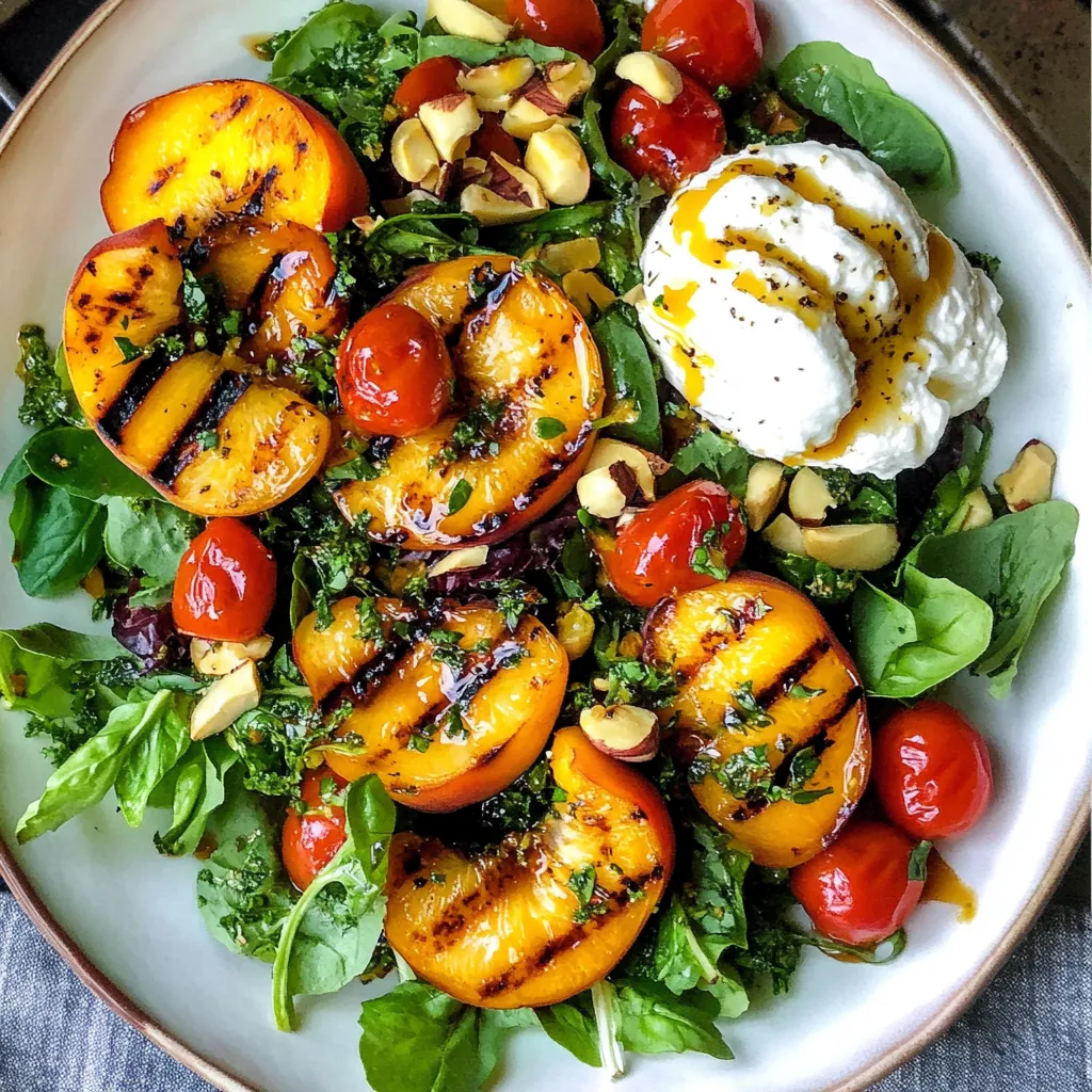 Gegrillter Pfirsich-Burrata-Salat