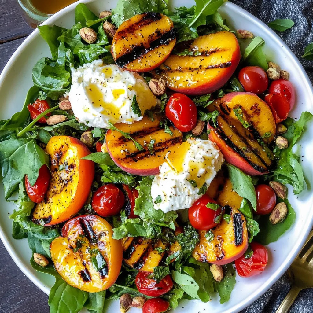 Gegrillter Pfirsich-Burrata-Salat