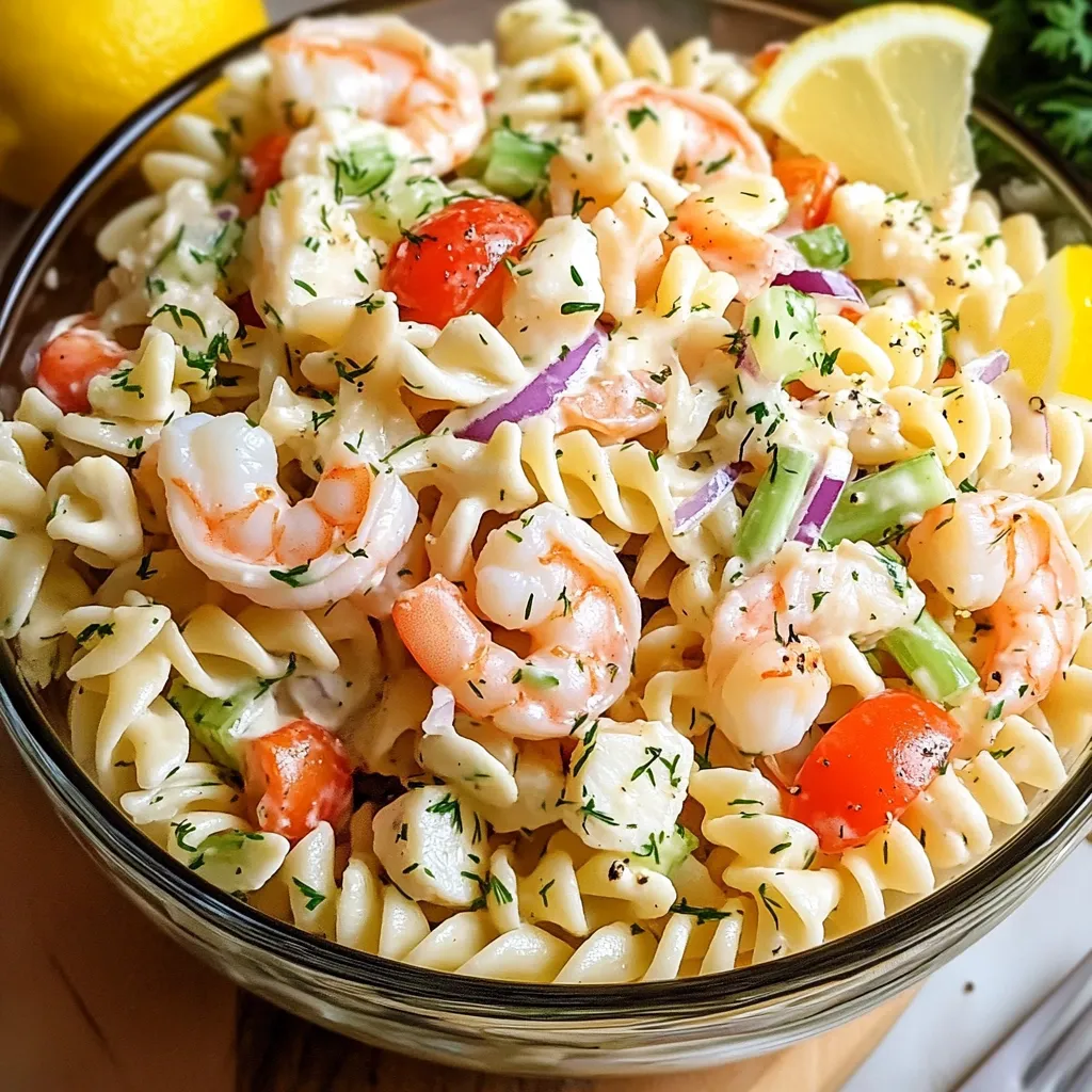 Meeresfrüchte-Nudelsalat mit Garnelen & Krabben
