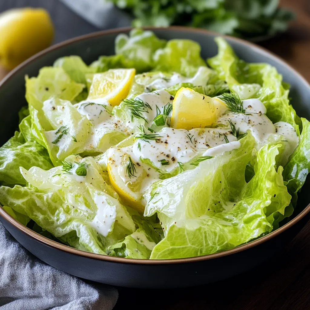 Kopfsalat mit Omas Sahne-Zitronen-Dressing