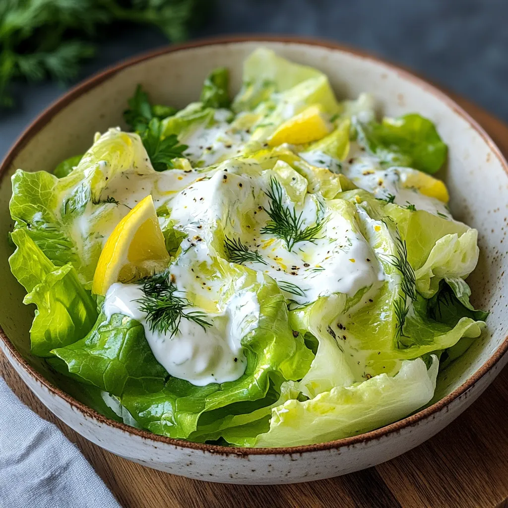 Kopfsalat mit Omas Sahne-Zitronen-Dressing