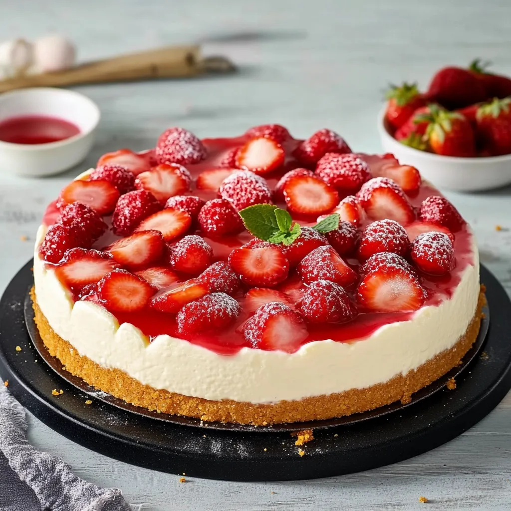 Erdbeerkuchen mit Schmand