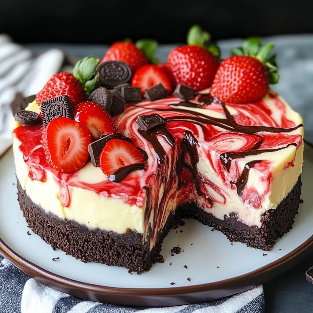 Schoko-Erdbeer-Swirl-Cheesecake