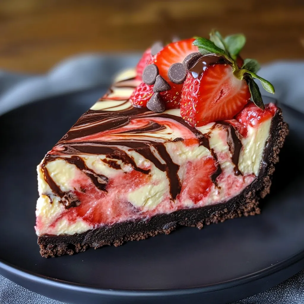 Schoko-Erdbeer-Swirl-Cheesecake