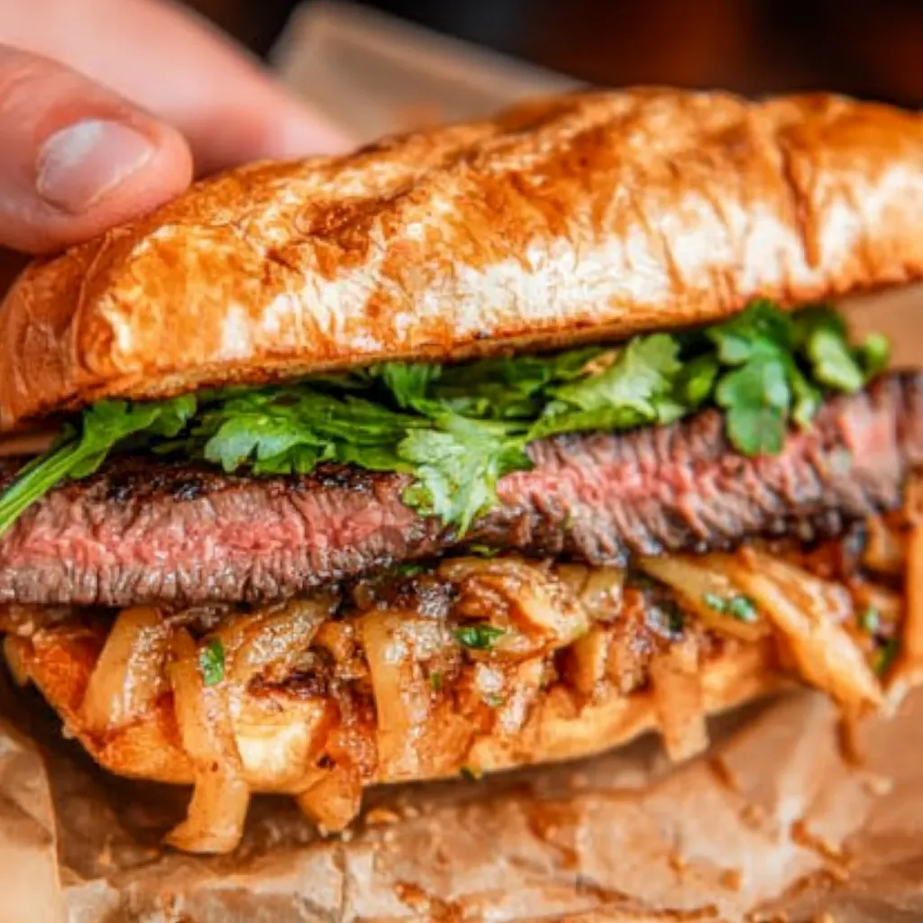 Steak-Sandwich mit Knoblauch-Aioli