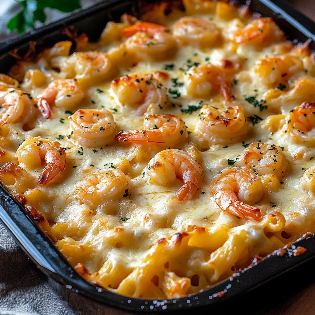 Überbackene Scampi-Nudeln