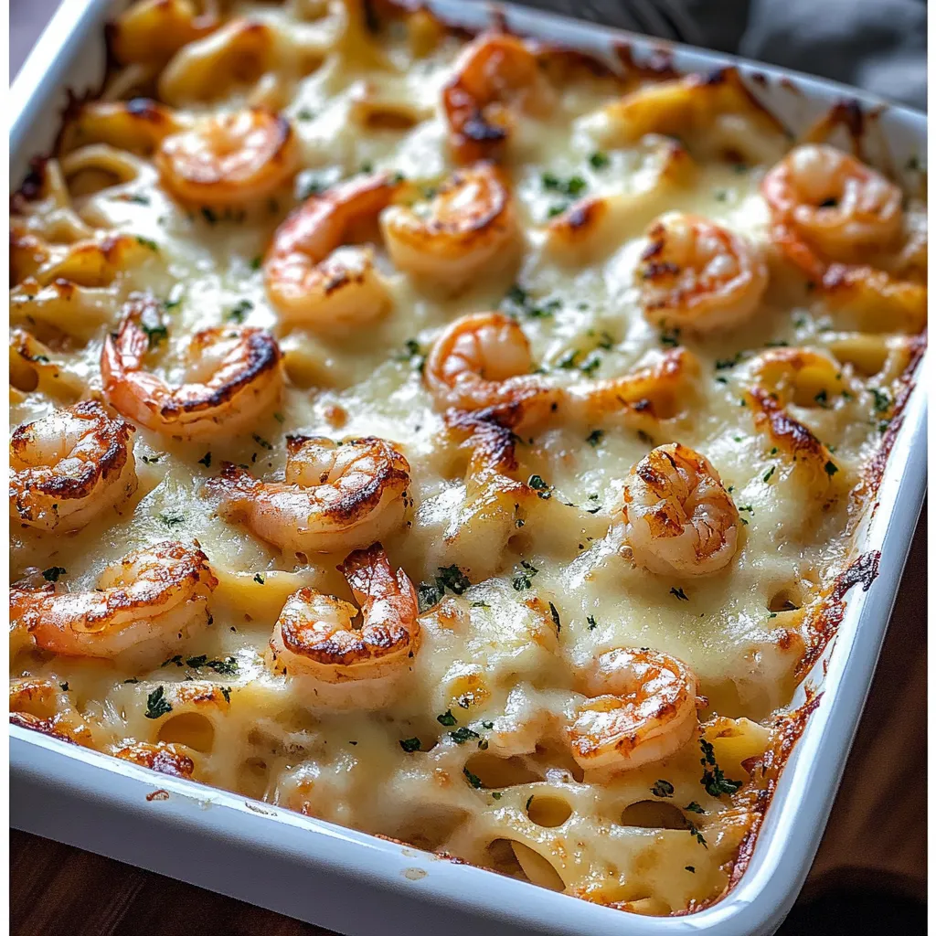 Überbackene Scampi-Nudeln