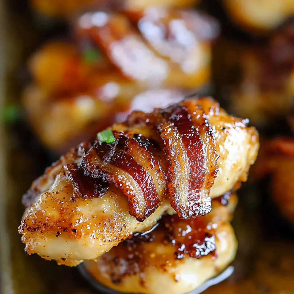 Hähnchenstreifen mit Bacon und braunem Zucker