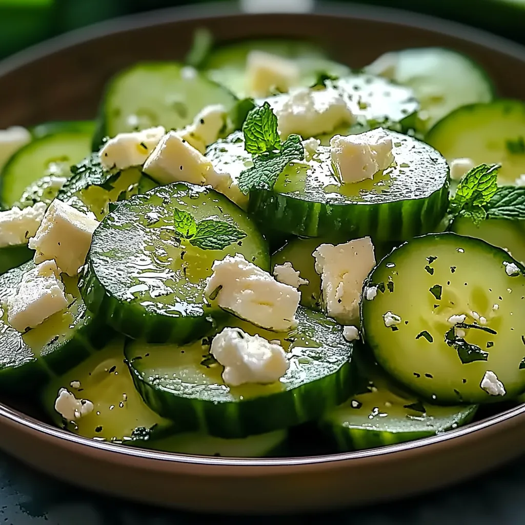 Gurkensalat mit Feta und frischen Kräutern