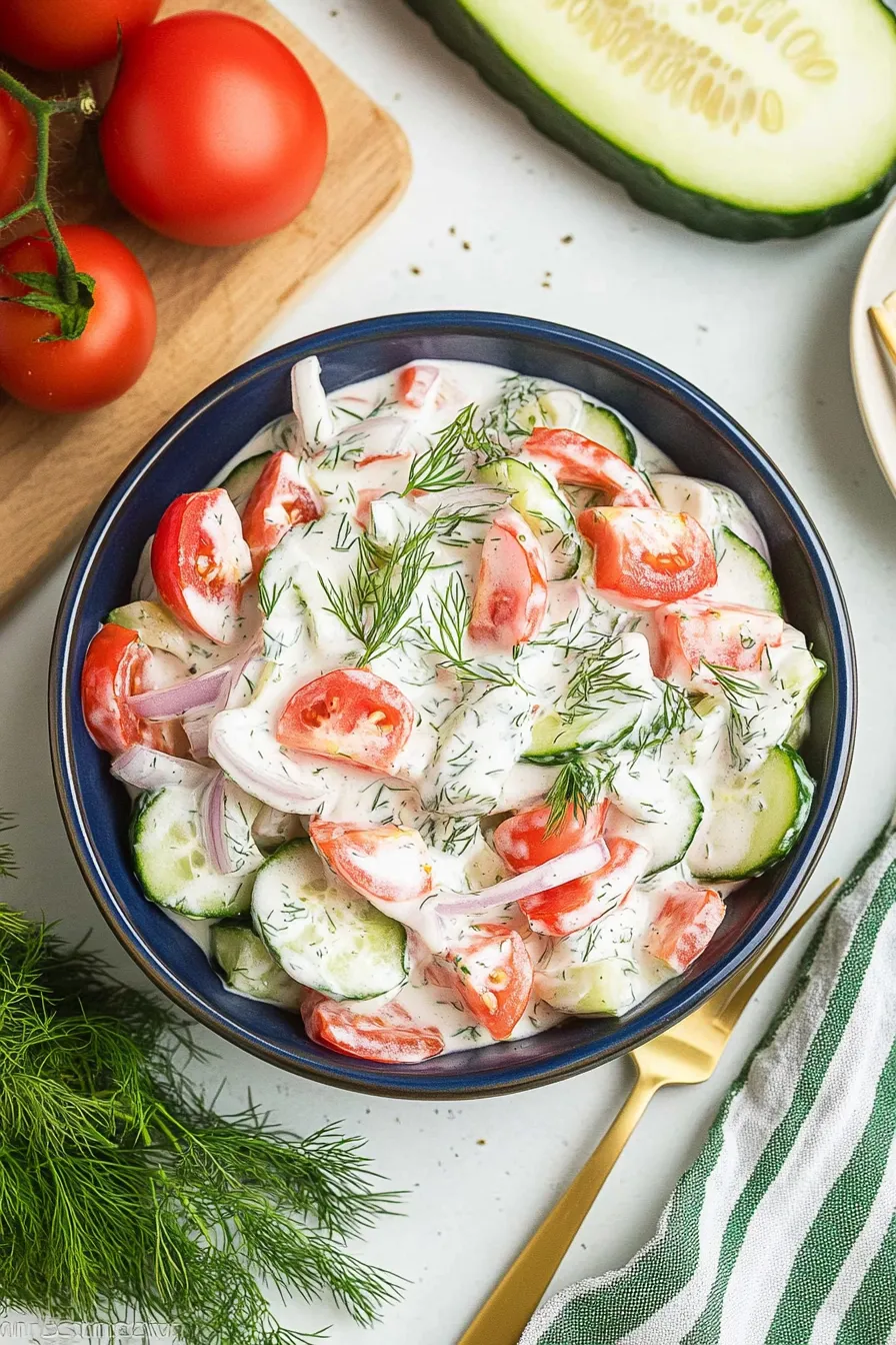 Cremiger Gurken-Tomaten-Salat