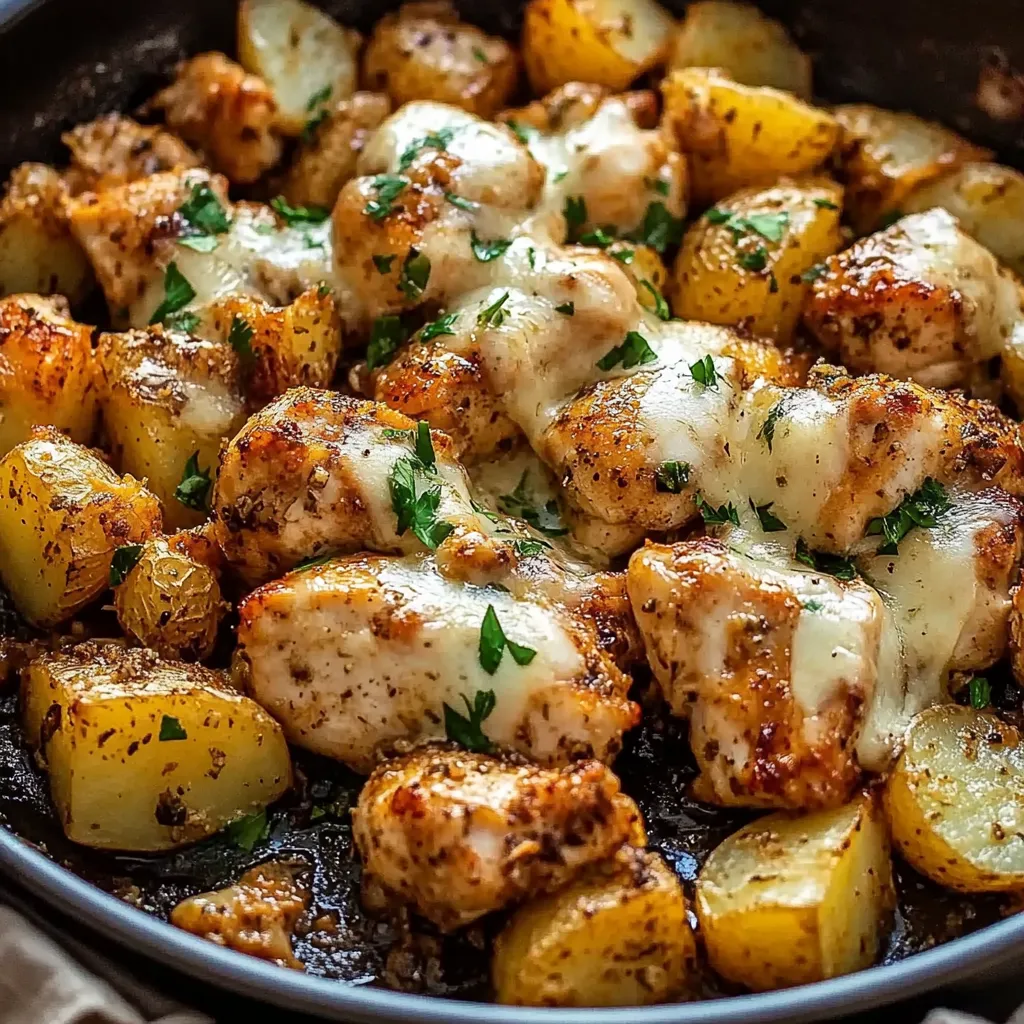 Knoblauch-Parmesan-Hähnchen mit Kartoffeln (Ein-Blech-Gericht)