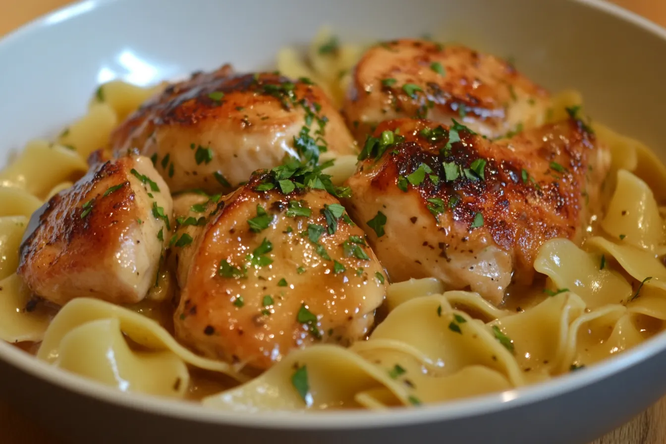 Hähnchen mit Butternudeln