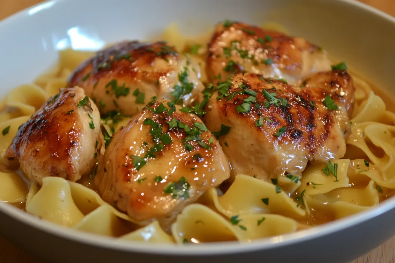 Hähnchen mit Butternudeln