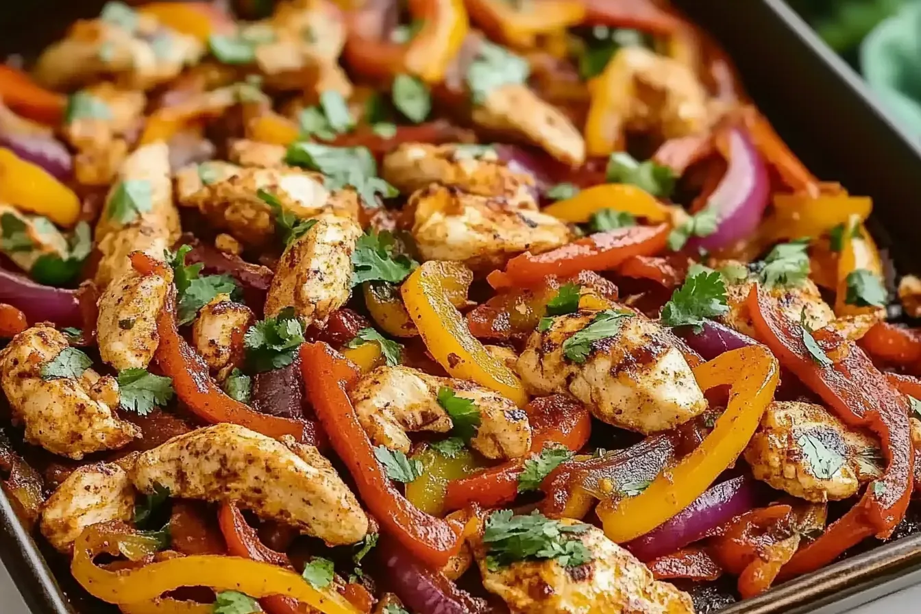 Einfache Blechhähnchen-Fajitas