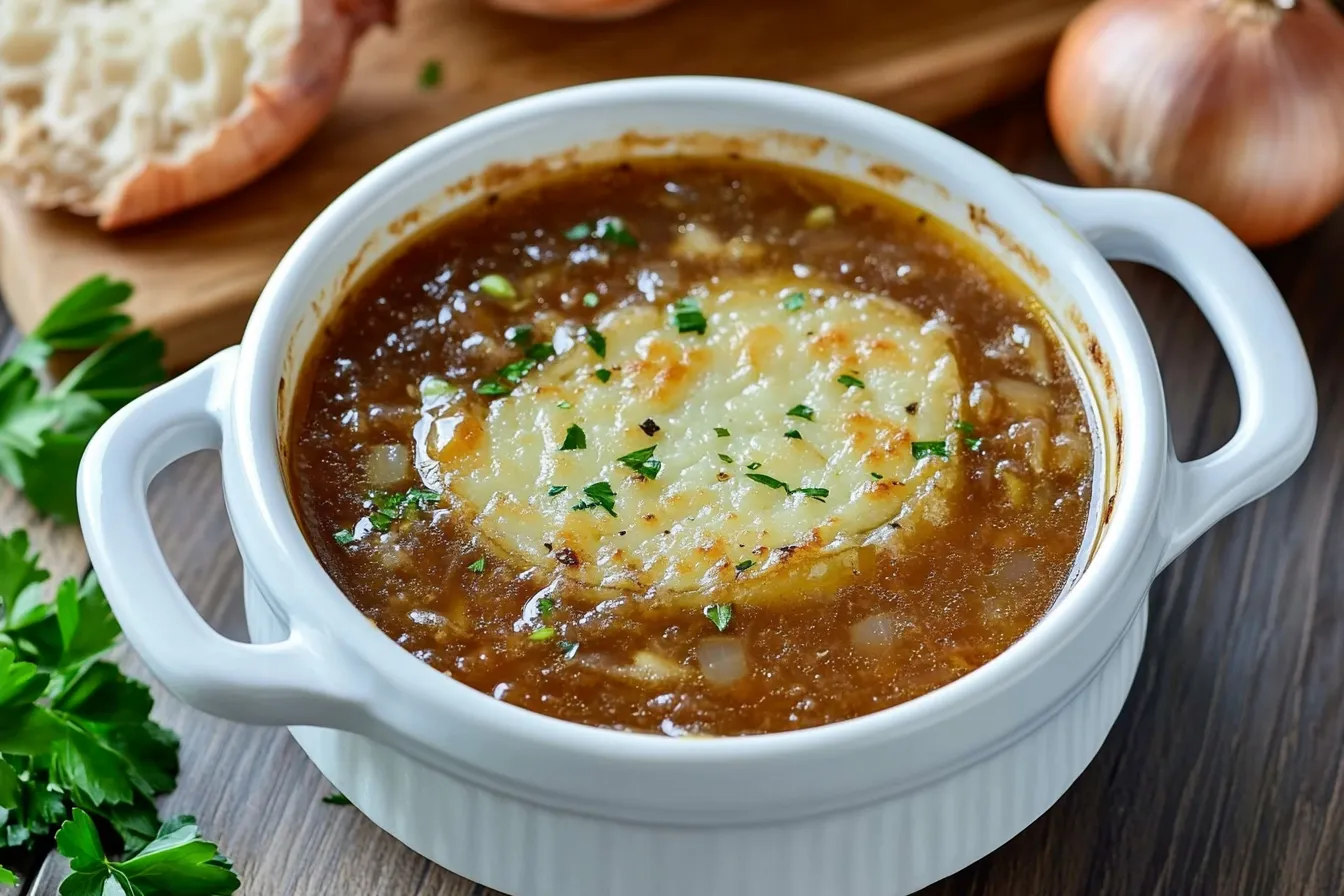 Klassische Französische Zwiebelsuppe