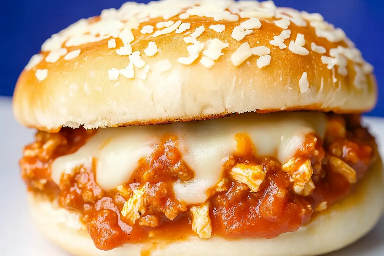 Hähnchenburger mit Marinara und Mozzarella