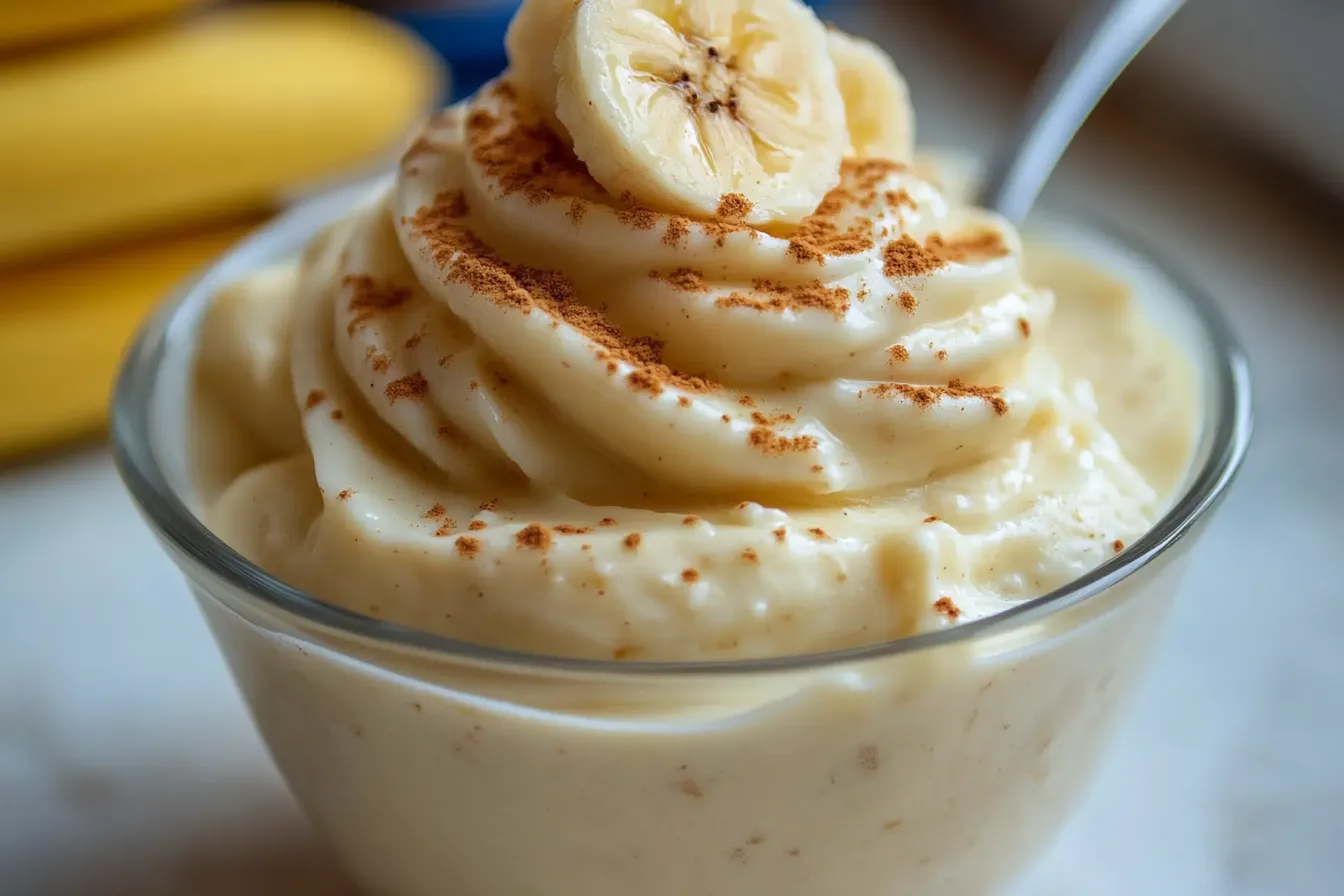 Bananenpudding mit Hüttenkäse