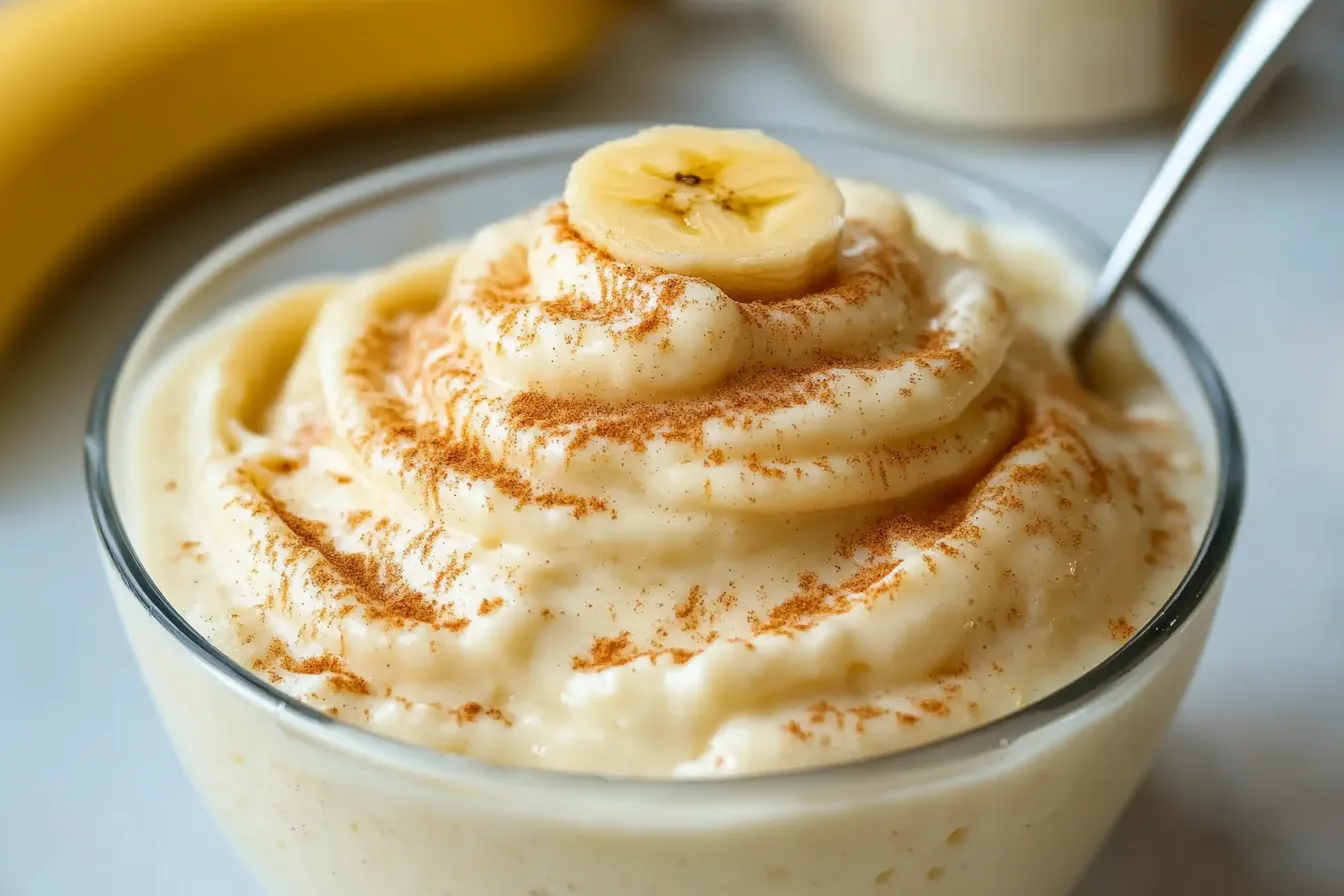 Bananenpudding mit Hüttenkäse