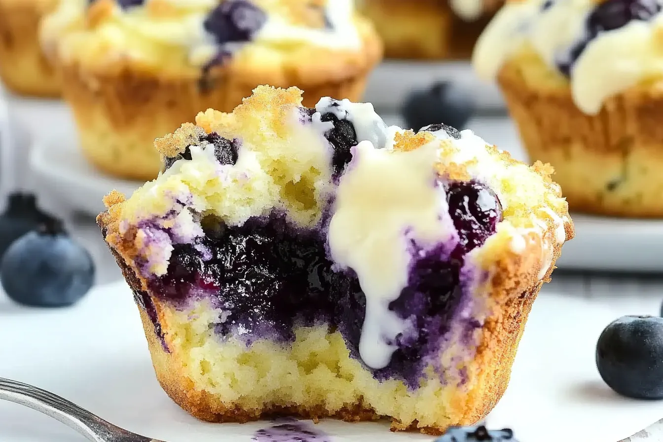 Heidelbeer-Frischkäse-Muffins mit Streusel-Topping