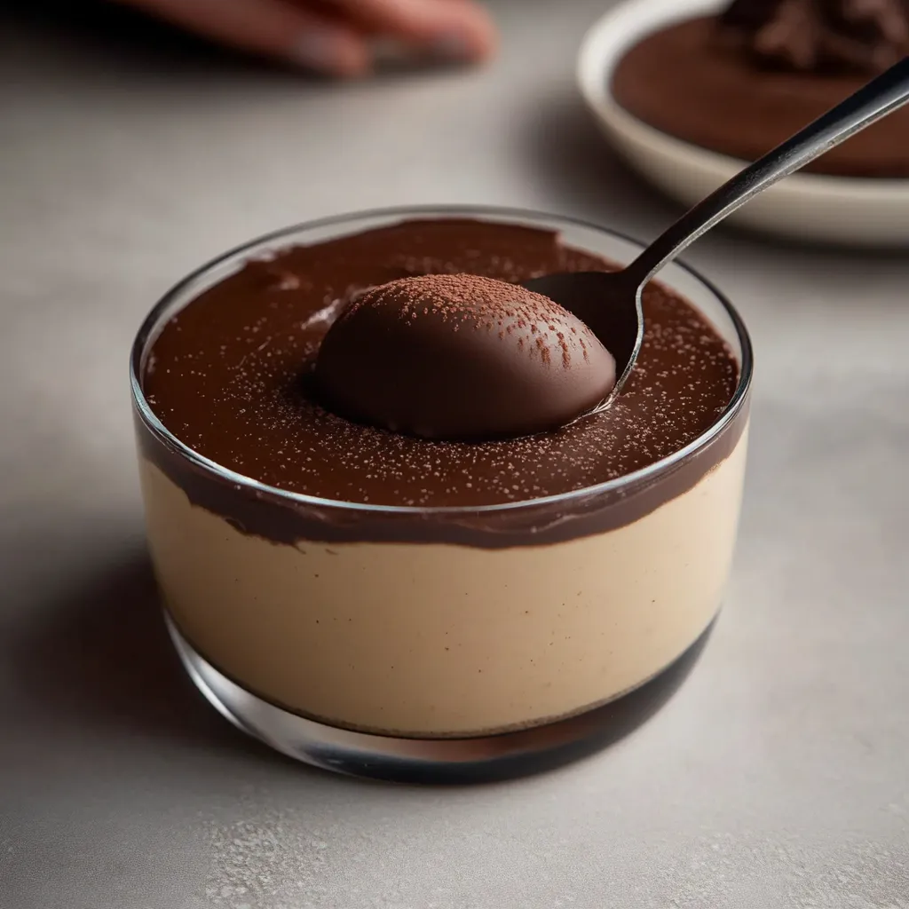 Vegane Erdnussbutter-Mousse mit dunkler Schokoladenganache