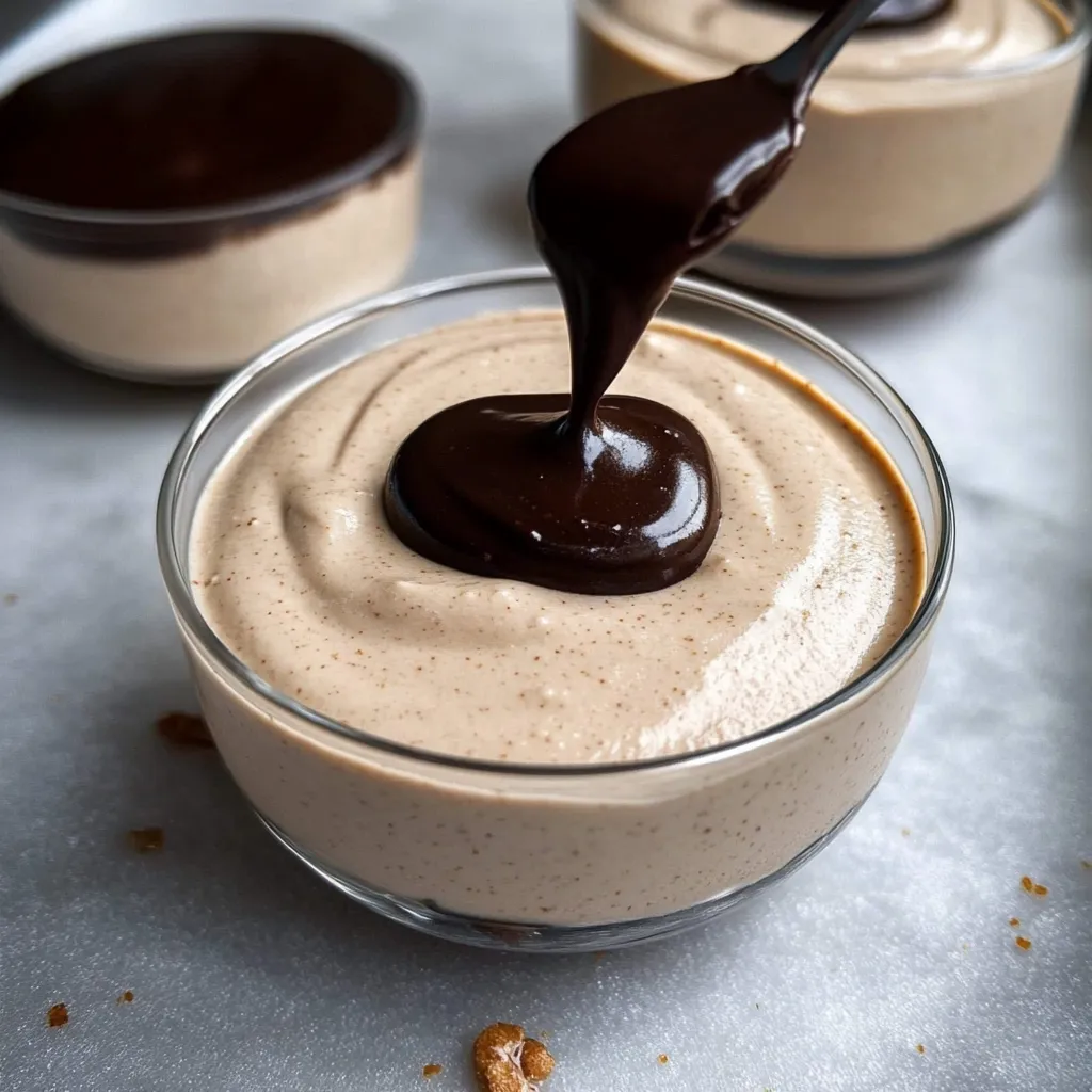 Vegane Erdnussbutter-Mousse mit dunkler Schokoladenganache