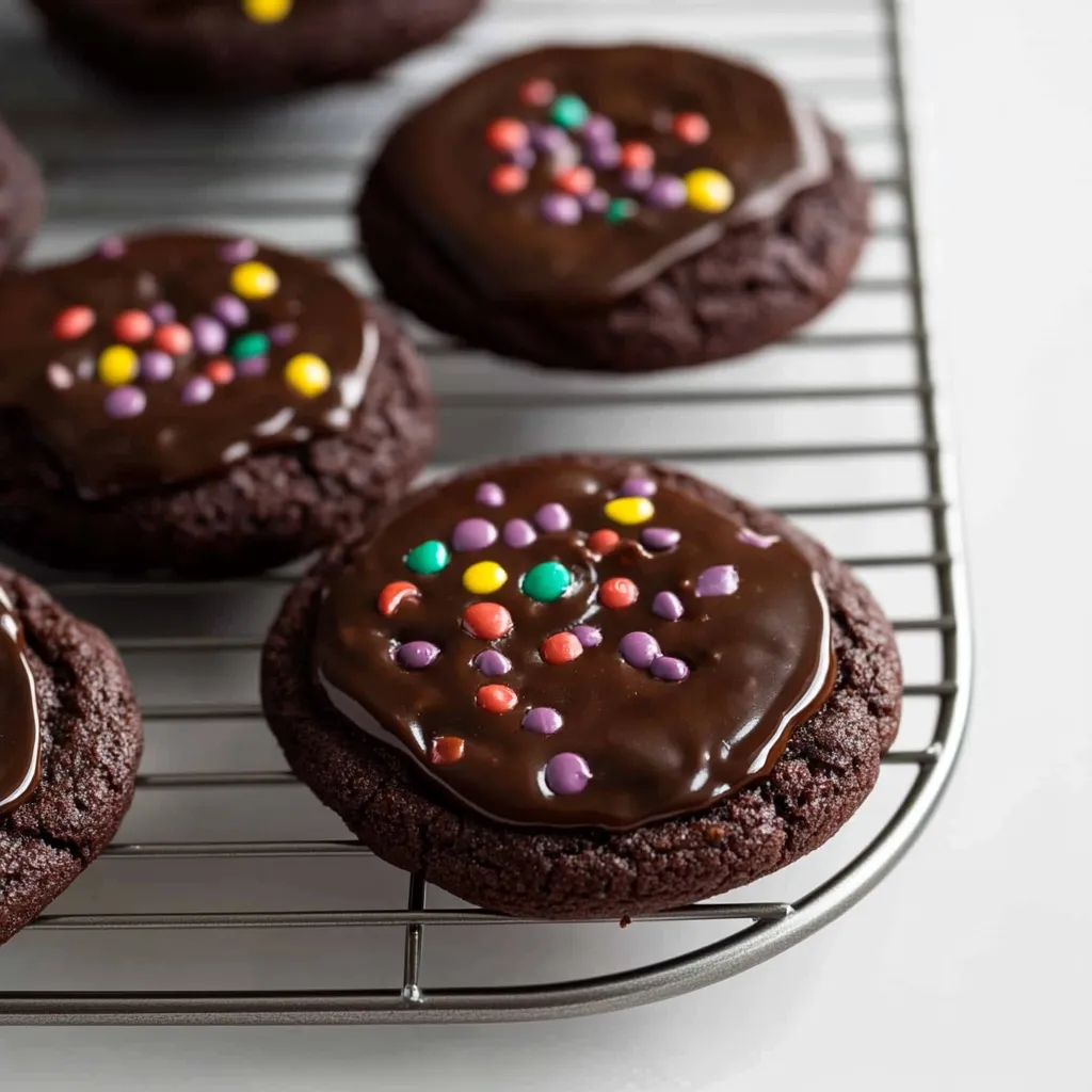Dichte, weiche Brownie-Kekse mit Schokoglasur