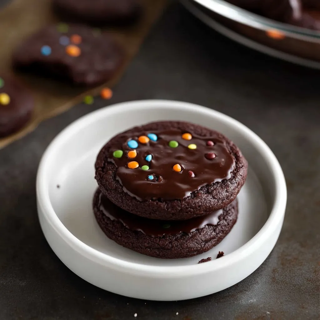 Dichte, weiche Brownie-Kekse mit Schokoglasur
