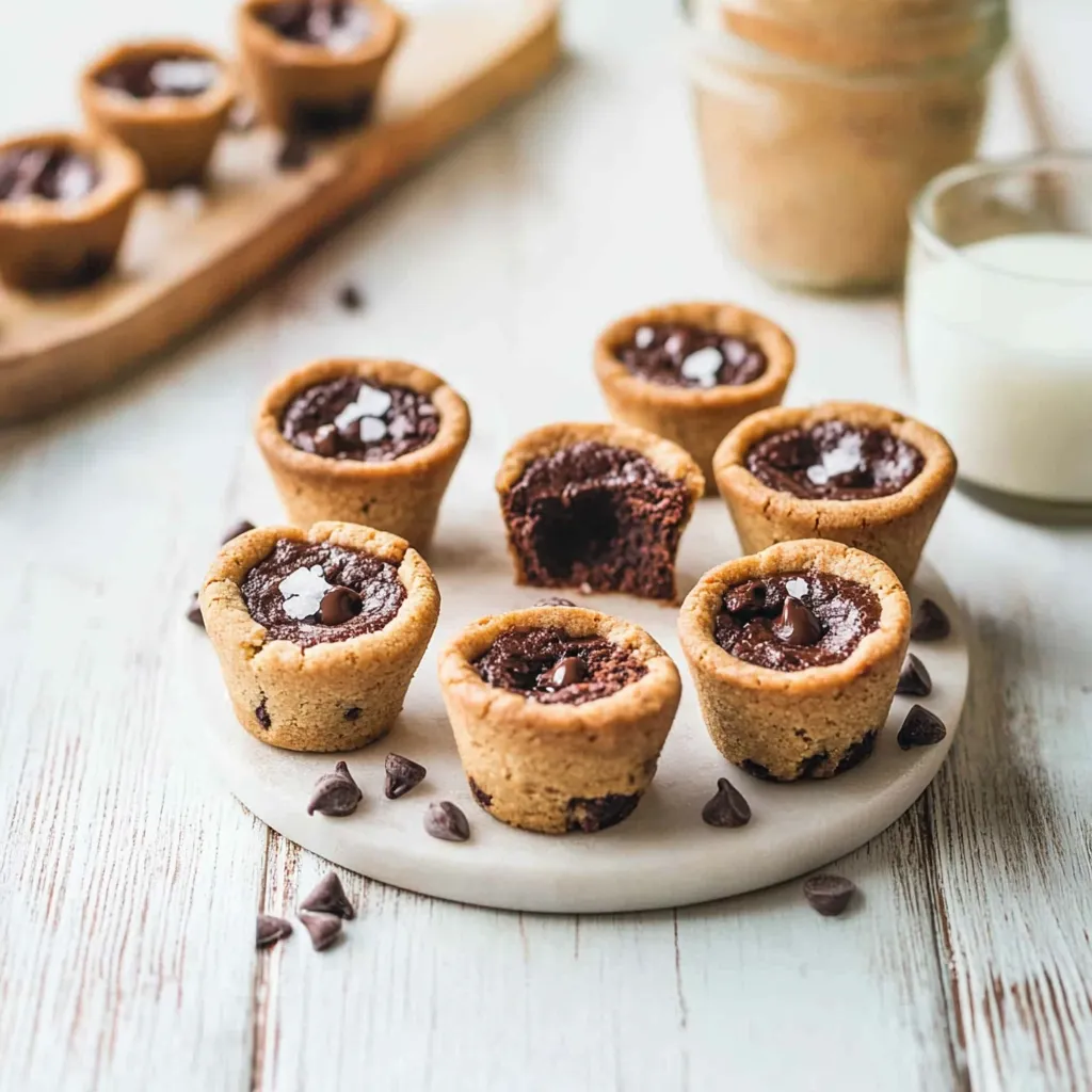 Brownie-Bites mit Chocolate-Chip-Cookie-Boden