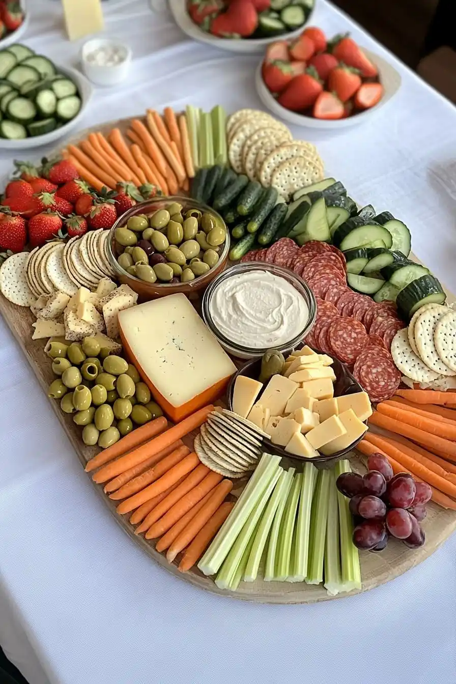 Bunte Charcuterie & Gemüseplatte