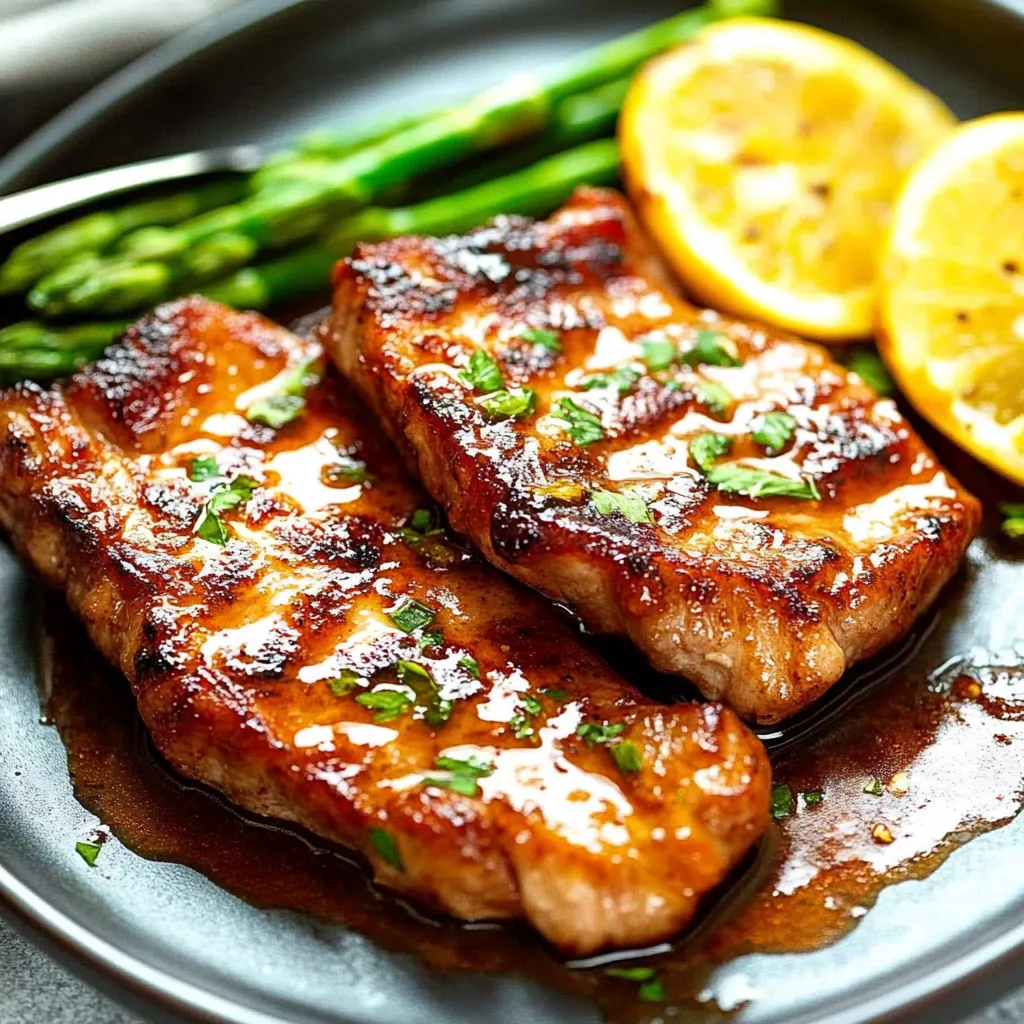Schweinekoteletts ohne Knochen mit Honig-Knoblauch-Sauce