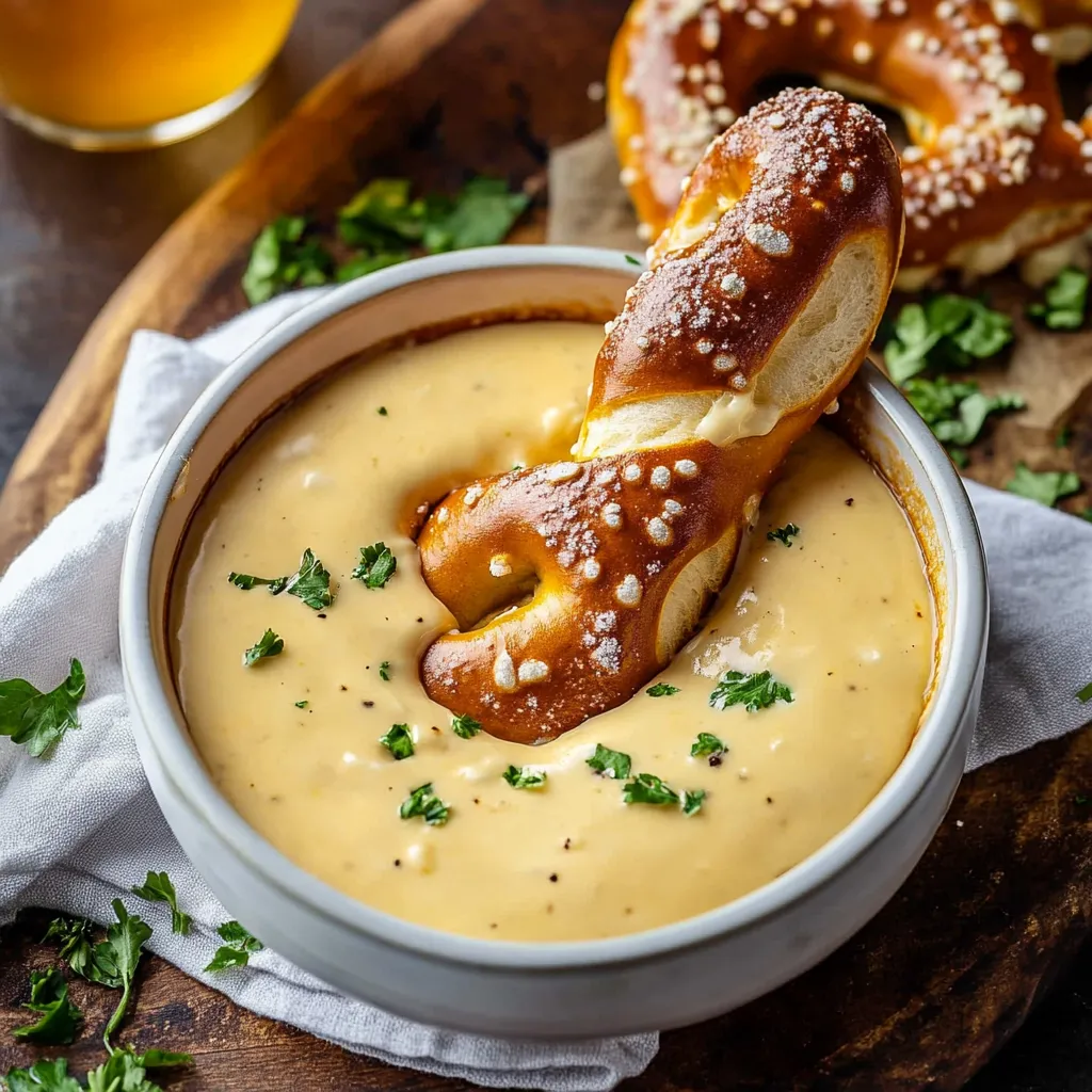 Weiche Brezeln mit Bier-Käse-Dip